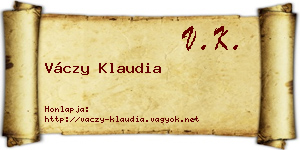 Váczy Klaudia névjegykártya