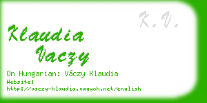 klaudia vaczy business card